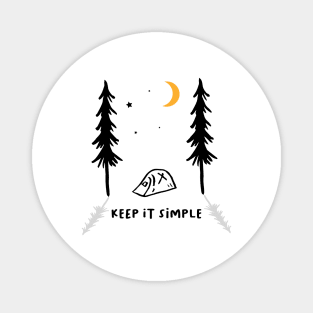 Simple Camping Life (under the moon) Magnet